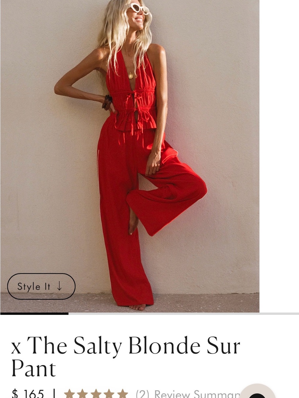 Lspace X Salty Blonde Sur Pant in Red
